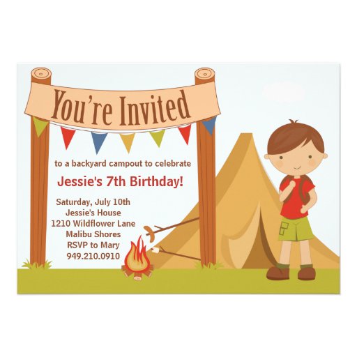 Camping Birthday Party Invitation