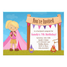 Camping Birthday Party Invitation