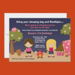 birthday party invitation, camping party