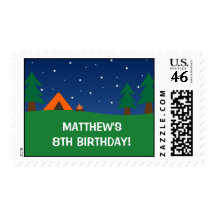 Camping Birthday Party Postage