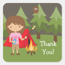 Camping Birthday Party Sticker