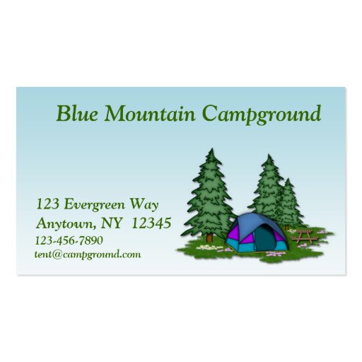 Camping Business Card (front side)