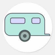Camping car trailer caravan round stickers