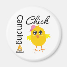 Camping Chick Fridge Magnets