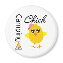 Camping Chick magnets by chicktshirts Camping Chick magnets
