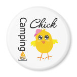 Camping Chick Fridge Magnets