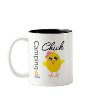 Camping Chick mugs by chicktshirts Camping Chick mugs