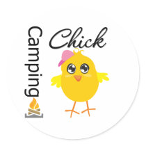 Camping Chick stickers by chicktshirts Camping Chick stickers