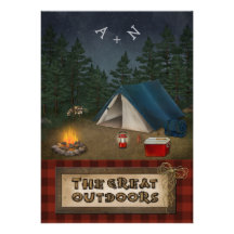 Camping, Glamping, Fishing, Nature Wedding Invite