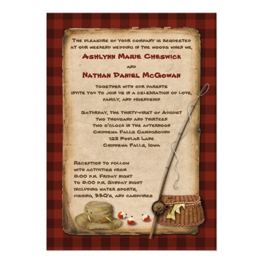 Camping, Glamping, Fishing, Nature Wedding Invite