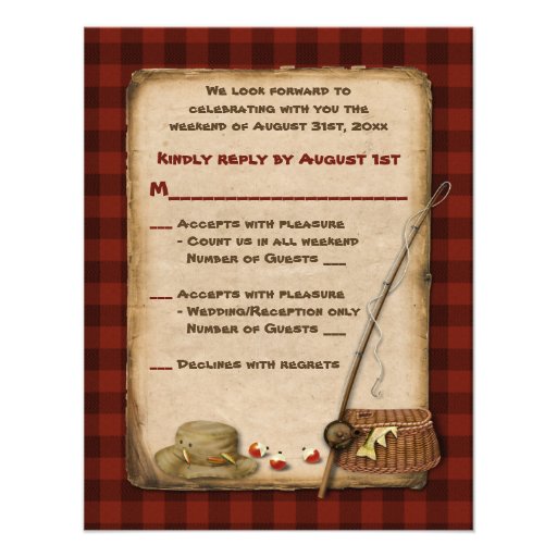 Camping Glamping Fishing Wedding RSVP Card
