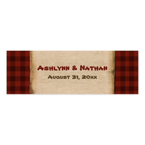 Camping, Glamping, Nature Wedding Favor Tag 2 Business Card Template (back side)