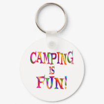 Camping is Fun keychains by HobbiesLeisure Camping is Fun keychains
