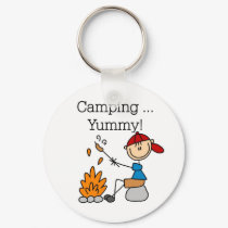Camping is Yummy Tshirts and Gifts keychains by stick_figures Camping is Yummy Tshirts and Gifts keychains