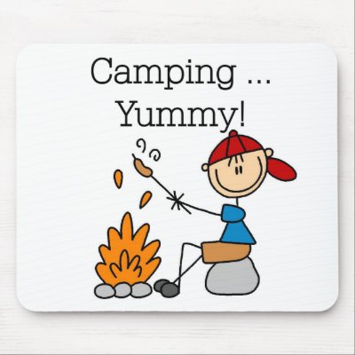 Camping is Yummy Tshirts and Gifts Mouse Mats by stick_figures