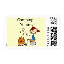 Camping is Yummy Tshirts and Gifts Postage Stamp