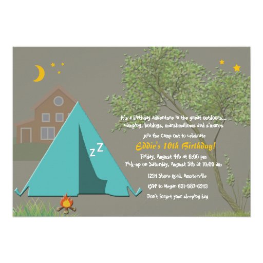 Camping Out Party Invitation