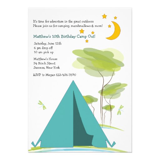 Camping Party Invitation