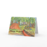 Camping Scene Happy Birthday Card