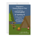 Camping Sleepover Boys Birthday Invitation