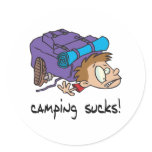 Camping Sucks Round Sticker