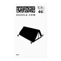 camping tend icon postage stamps