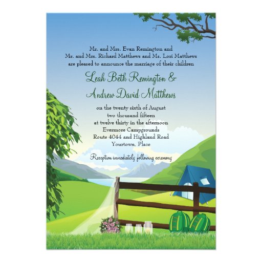 Camping Wedding Invites