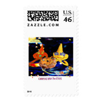 Camping with the stars postage stamp