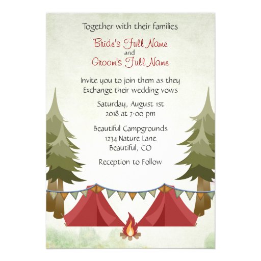 Camping Woodland Wedding Invitation