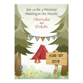 Camping Woodland Wedding Invitation