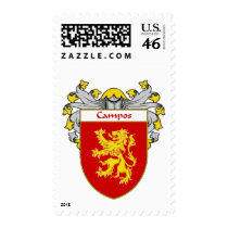 Campos Coat of Arms/Family Crest (Mantled) postage by NameGame Campos Coat of Arms/Family Crest (Mantled) postage