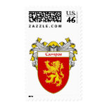 Campos Coat of Arms/Family Crest (Mantled) postage