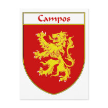 Campos Coat of Arms/Family Crest postcards
