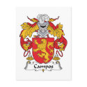 Campos Family Crest postcards by coatsofarms Campos Family Crest postcards