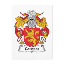 Campos Family Crest postcards by coatsofarms Campos Family Crest postcards