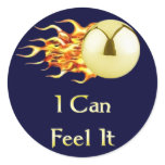 Can Feel It Flaming Pinball Round Stickers
