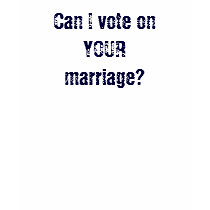 Can I vote on YOUR marriage? t-shirts
