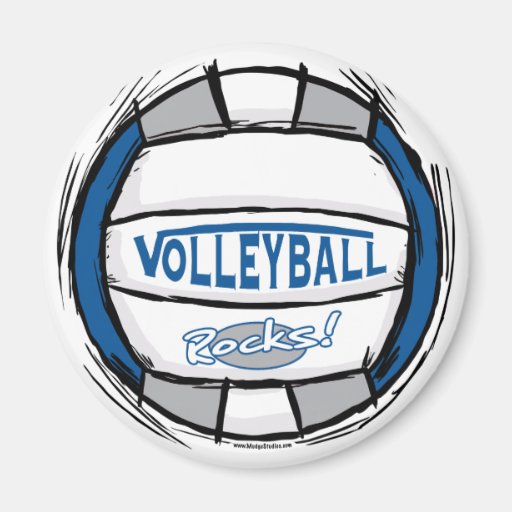 Can U Dig It Volleyball Blue Silver Refrigerator Magnets