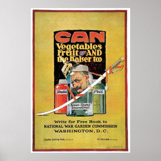 Can Vegetables, Fruit and The Kaiser Too Print