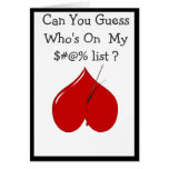 Can you guess who's on my ......list? greeting cards