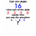 Can you make 16 using the digits 2... - Customized t-shirts by Mike40033 Can you make 16 using the digits 2... - Customized t-shirts