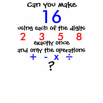 Can you make 16 using the digits 2... - Customized t-shirts