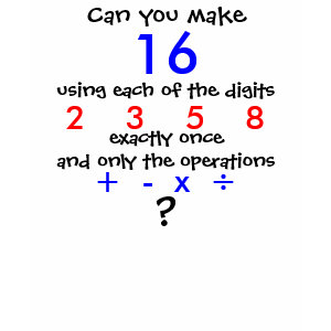 Can You Make 16 Using Four Digits Math Puzzle
