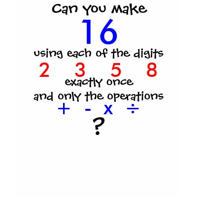 Can you make 16 using the digits 2... - Customized T Shirts by Mike40033
