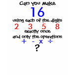Can you make 16 using the digits 2... - Customized t-shirts