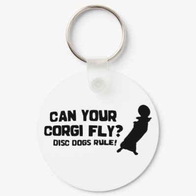 Can Your Corgi Fly Keychain by MenagerieMayhem
