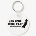 Can Your Corgi Fly Keychain by MenagerieMayhem Can Your Corgi Fly Keychain