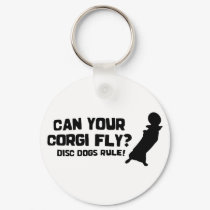 Can Your Corgi Fly Keychain by MenagerieMayhem Can Your Corgi Fly Keychain