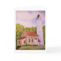 Cana Island Lighthouse Blank Greeting Card by paintingcoyote36 Cana Island Lighthouse Blank Greeting Card