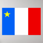 Canada Acadia Flag Print